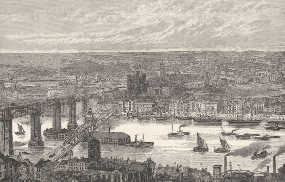 NORTHUMBERLAND. Newcastle- on- Tyne 1901 old antique vintage print picture